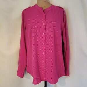 Apt 9 Hot Pink Button Down Top, XL